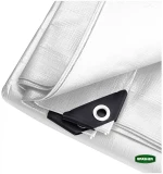 GRASHER Αδιάβροχος Μουσαμάς - Τέντα 4x6m 120gr/m² Με Κρίκους Λευκός