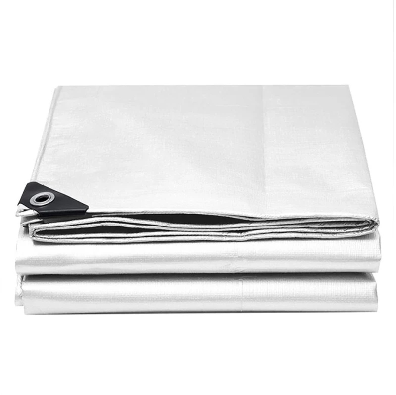 GRASHER Αδιάβροχος Μουσαμάς - Τέντα 4x6m 120gr/m² Με Κρίκους Λευκός