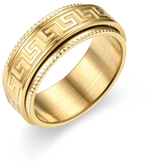 Ατσάλινο Ανδρικό Δαχτυλίδι Ν-48 Μέανδρος Gold