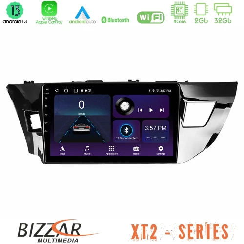 Bizzar XT2 Series 4Core Android13 2+32GB Toyota Corolla 2014-2016 Navigation Multimedia Tablet 9"