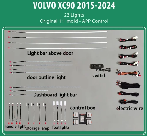 Digital iQ Ambient Light for VOLVO  XC90 mod. 2015-2024, 23 Lights