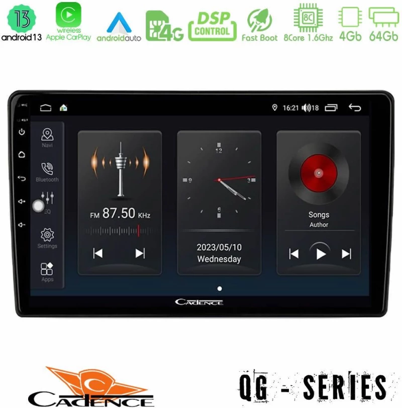 Cadence QG Series 8Core Android13 4+64GB VW Tiguan Navigation Multimedia Tablet 9" (23mm alarm button)