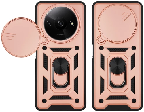 Θήκη Ring Armor CamPro Sonique για Xiaomi Redmi A3 Ροζ Χρυσό
