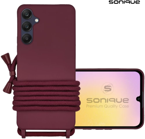 Θήκη Σιλικόνης με Κορδόνι CarryHang Sonique Samsung Galaxy A25 5G Μπορντώ