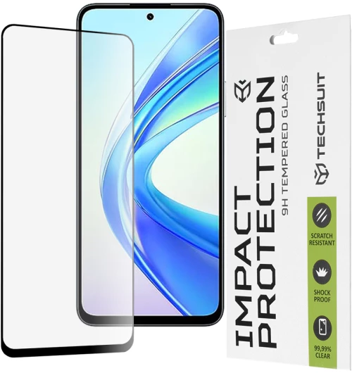 Techsuit - 111D Full Cover / Full Glue Glass - Honor X7b / X7b 5G / 90 SMART - Black