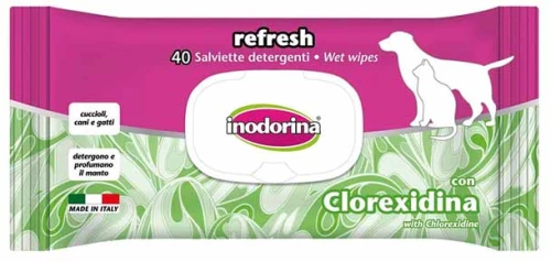 Inodorina Μαντηλάκια Καθαρισμού Refresh Clorexidine 40τμχ