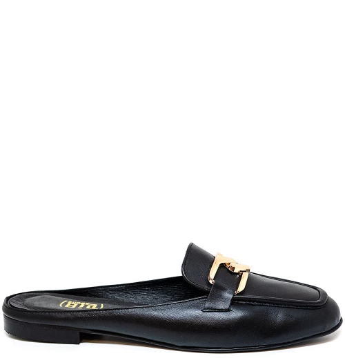 Bigshoes GA1150-01 Δερμάτινο Mule Μαύρο