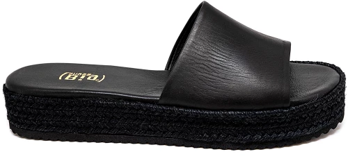 Bigshoes GA0214-01 Δερμάτινo Mule Μαύρο