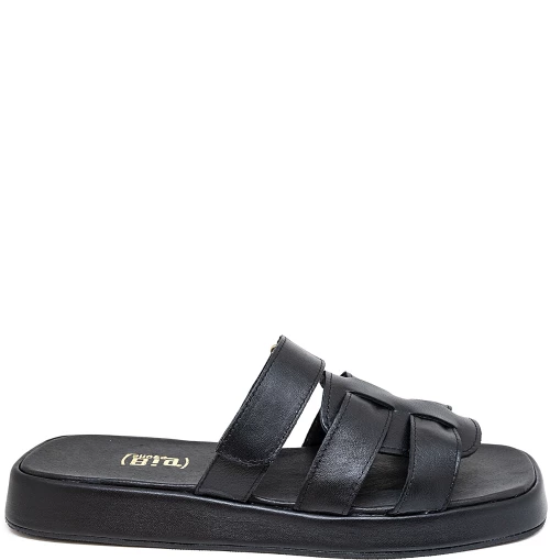 Bigshoes GA0305-01 Δερμάτινo Mule Μαύρο