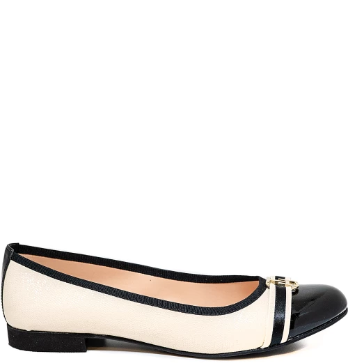Bigshoes (Blondie) KS1361-01 Μπαλαρίνα Μπεζ Μαύρο