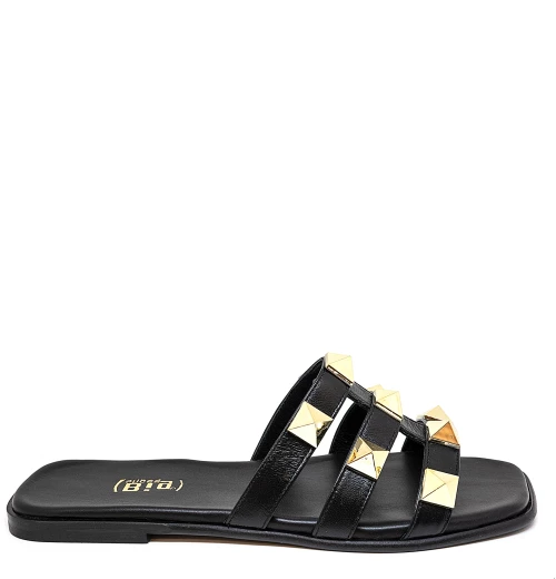 Bigshoes GA0110-01 Δερμάτινo Σανδάλι Μαύρο