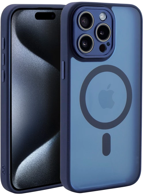 Hybrid Θήκη Σιλικόνης Με Magsafe & Metal Camera Lens Protection iPhone 15 Pro Μπλε