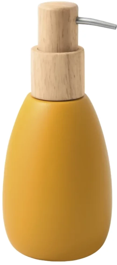 Dispenser Sven 03080.002 Ρητίνη Κίτρινο με Ξύλινη Αντλία 8,2x18,9εκ. Spirella