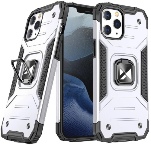 Ring Armor Case Kickstand iPhone 15 Pro Max Ασημί