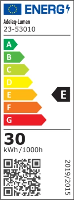 Adeleq Σποτ Ράγας Μονό Ρυθμιζόμενο 20-60° LED 30W 230V 4000K Λευκό 23-53010