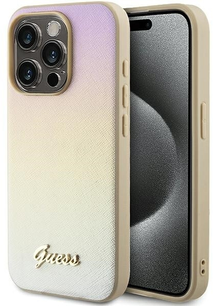 Guess® Iridescent Metak Script Θήκη για iPhone 15 Pro Max-Gold