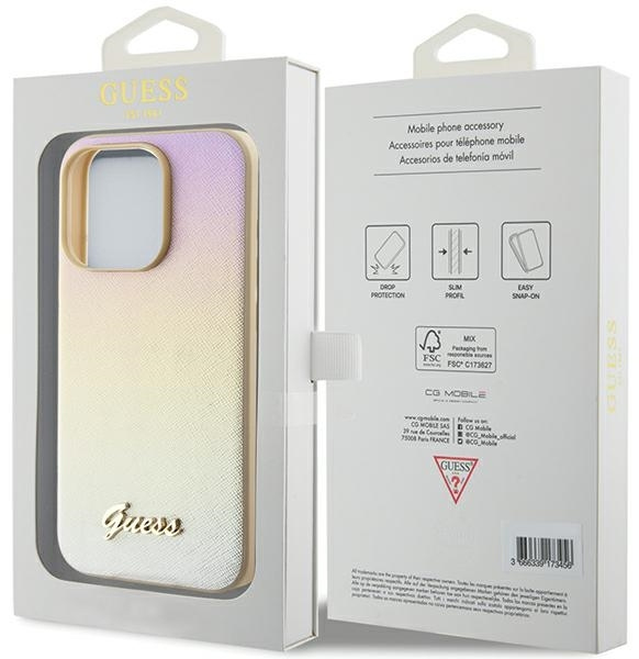 Guess® Iridescent Metak Script Θήκη για iPhone 15 Pro Max-Gold