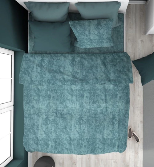 Σετ Σεντόνια King Size (240x270) Premium Shadow 616 Petrol βαμβακερά DimCol