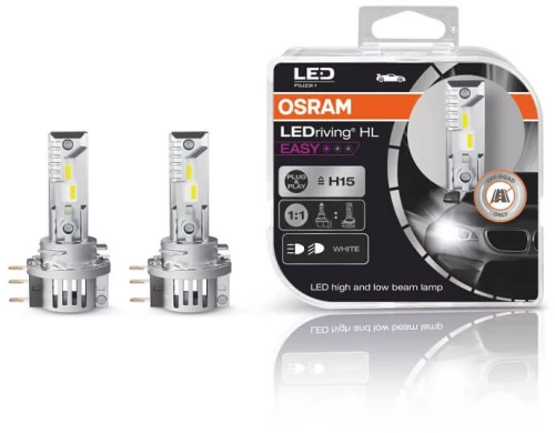 Λάμπες Led H15 Osram LEDriving HL Easy 12volt 3/16watt 1250/250lm 6500k 2 Τεμάχια