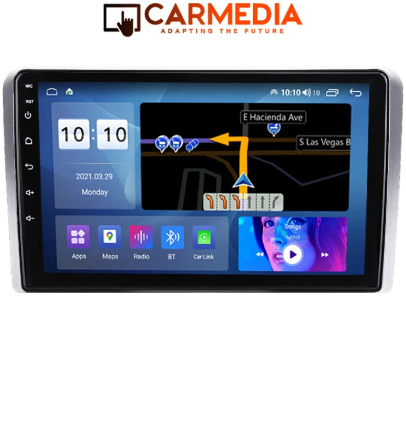 CARMEDIA CM409-13 TABLET 9'' OEM TOYOTA AVENSIS T25 2003-2009 SILVER
