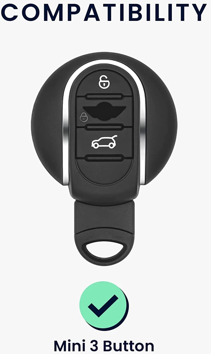 KW Θήκη Κλειδιού Mini - Σιλικόνη - 3 Κουμπιά - Smart Key - Black / Gold (58602.01)