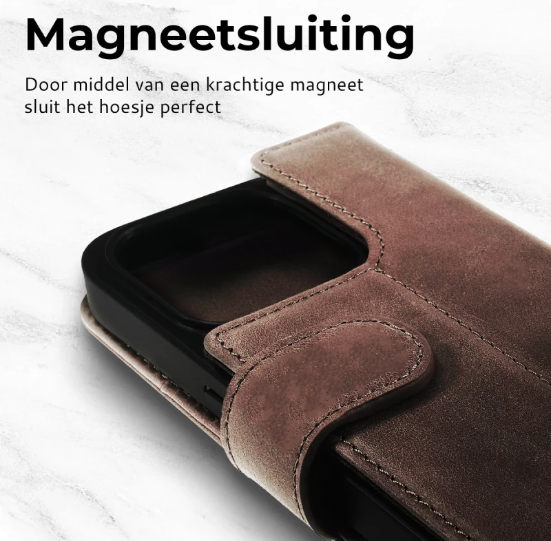 Rosso Elite - MagSafe Δερμάτινη Θήκη / Πορτοφόλι - Apple iPhone 15 Pro Max - Brown (8719246420047)