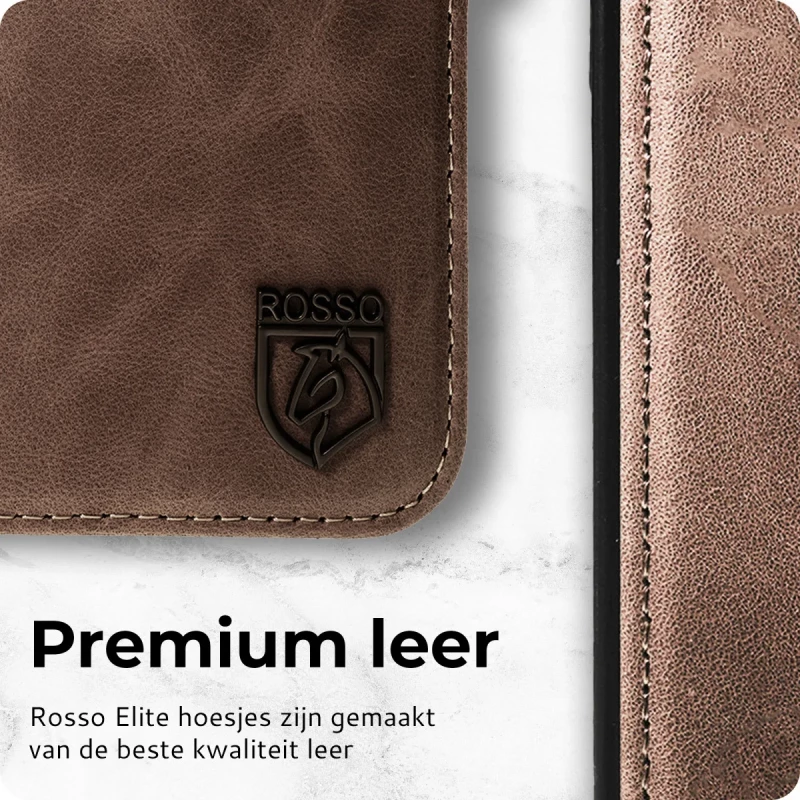 Rosso Elite - MagSafe Δερμάτινη Θήκη / Πορτοφόλι - Apple iPhone 15 Pro Max - Brown (8719246420047)