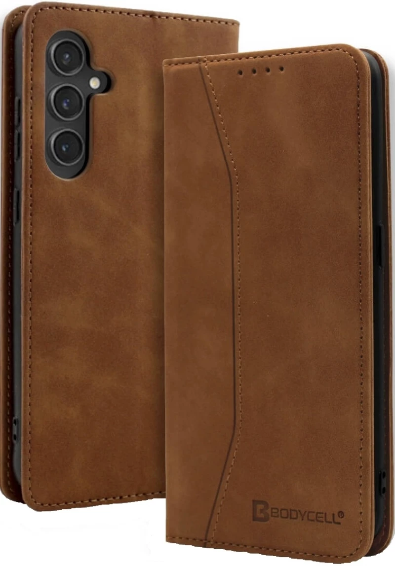 Θήκη Πορτοφόλι - Samsung Galaxy A55 - Bodycell Book Case - Brown (5206015074868)