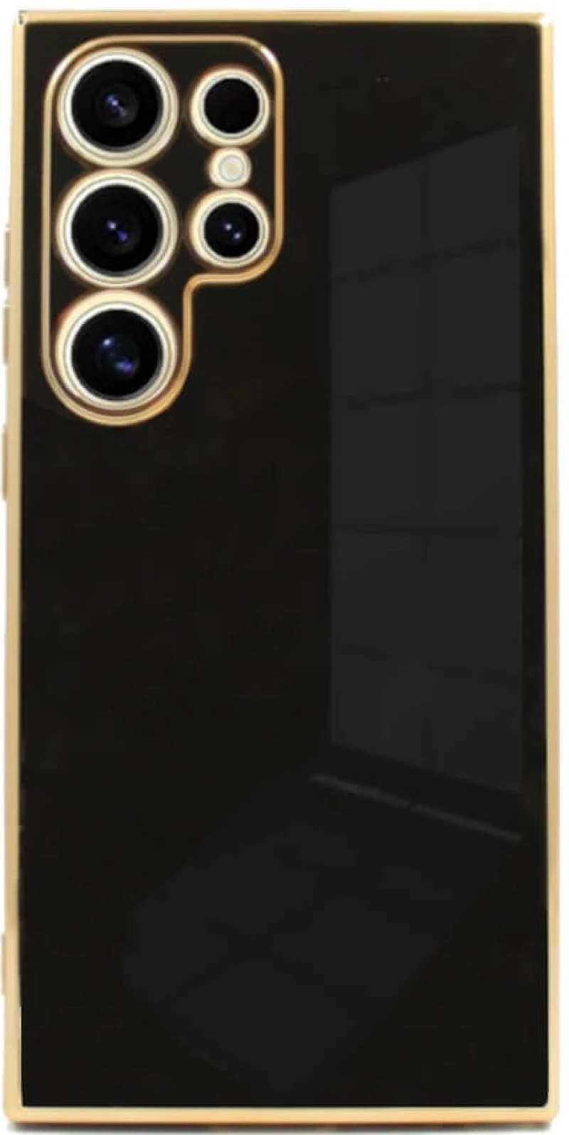 Θήκη Σιλικόνης - Samsung Galaxy S24 Ultra - Bodycell Gold Plated - Black (5206015074233)