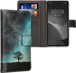 KWmobile Θήκη - Πορτοφόλι Google Pixel 7a - Cosmic Nature / Galaxy Tree Meadow / Blue / Grey / Black (61882.01)