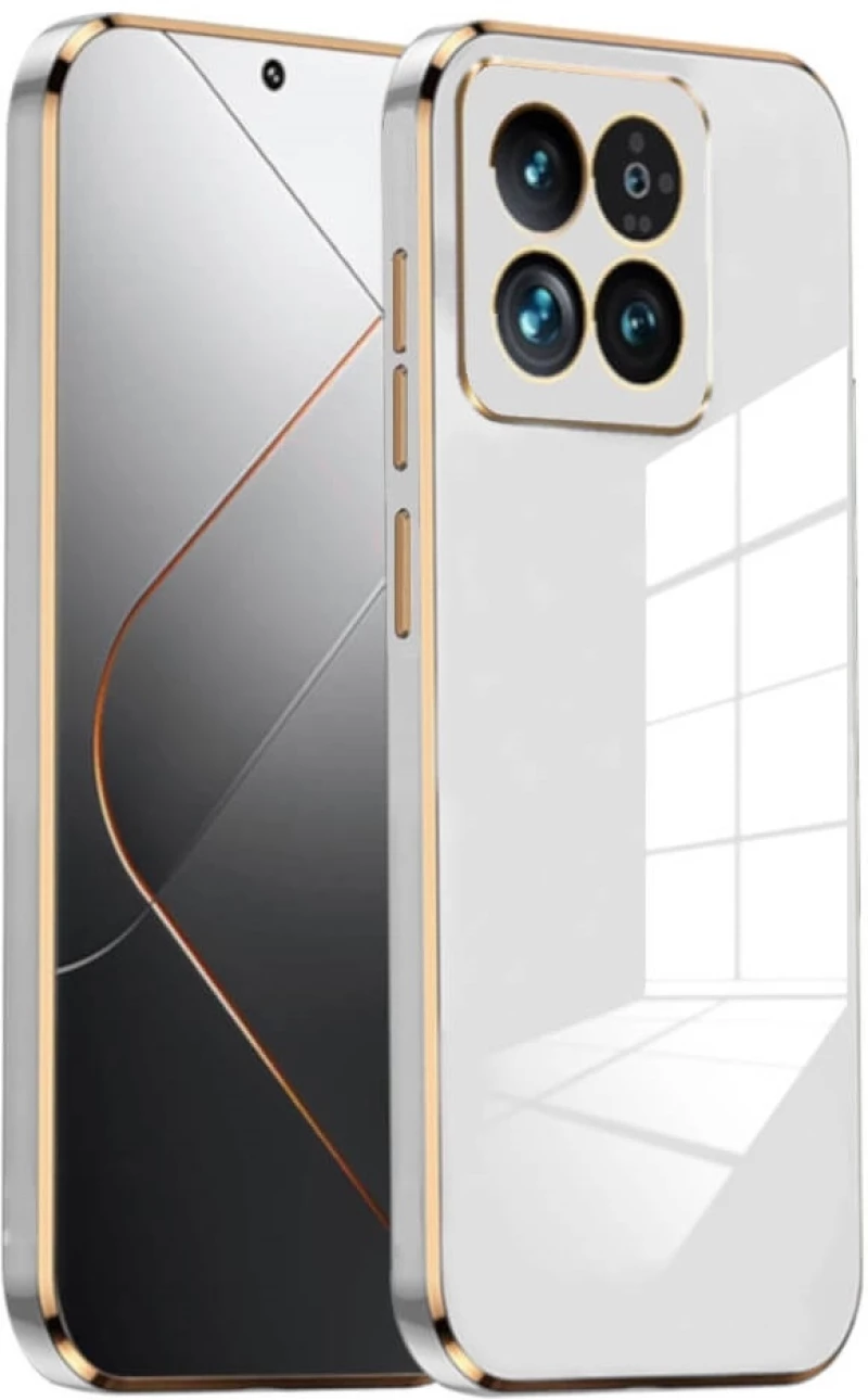 Θήκη Σιλικόνης - Xiaomi 14 Pro - Bodycell Gold Plated - White (5206015074387)