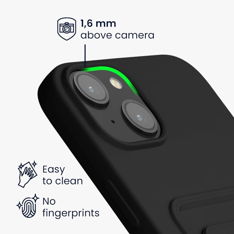 KWmobile Θήκη Σιλικόνης με Υποδοχή για Κάρτα - Apple iPhone 15 Plus - Black (62018.01)