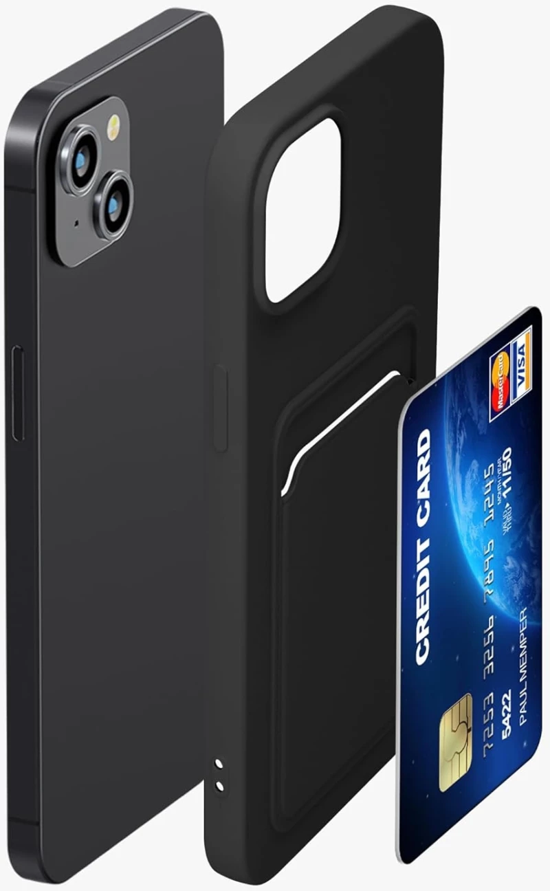 KWmobile Θήκη Σιλικόνης με Υποδοχή για Κάρτα - Apple iPhone 15 Plus - Black (62018.01)