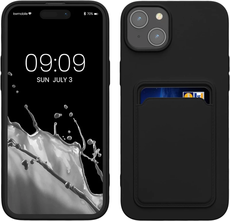 KWmobile Θήκη Σιλικόνης με Υποδοχή για Κάρτα - Apple iPhone 15 Plus - Black (62018.01)