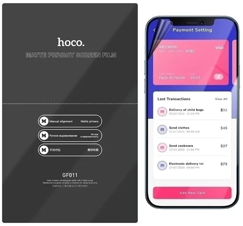 Hoco Hydrogel Pro Privacy Matte Screen Protector - Ματ Μεμβράνη Προστασίας Απορρήτου Οθόνης Fairphone 4 - 0.15 mm - Matte (HOCO-FRONT-PRM-035-001)