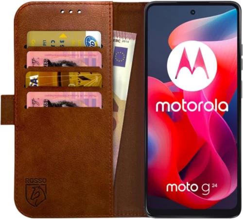 PU Θήκη Πορτοφόλι - Motorola Moto G24 / G24 Power / G04 - Rosso Element - Brown (8719246446306)