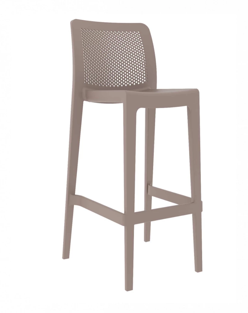 Lisa/S Resin Barstool Cappuccino - Πολυπροπυλένιο - 49x51x104 cm