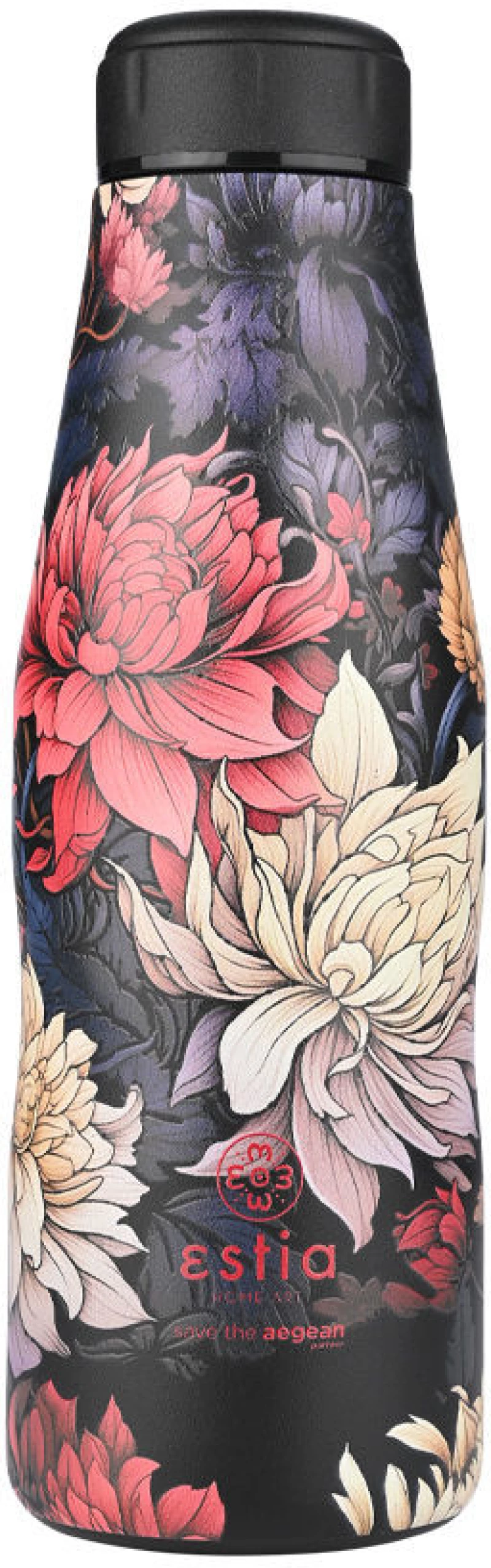 Estia Θερμος Travel Flask Save the Aegean 500ml Midnight Blossom
