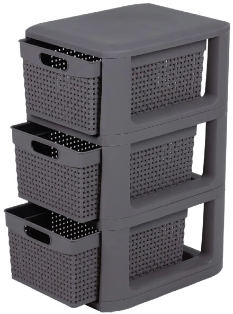 Homeplast Συρταριέρα 3 θέσεων Γκρι GABRI 3 33x26x50 cm