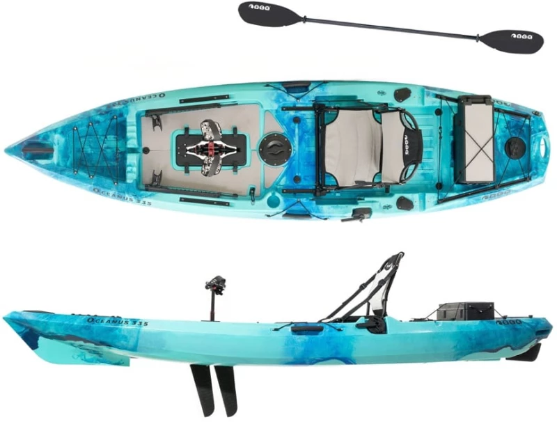 SCK - OCEANUS 335 pedal-step μονοθέσιο καγιάκ με κάθισμα αλουμινίου SCK - Μπλε/Τυρκουάζ