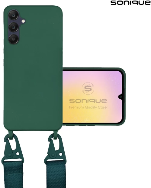 Θήκη Σιλικόνης με Strap CarryHang Sonique Samsung Galaxy A25 5G Πράσινο Σκούρο
