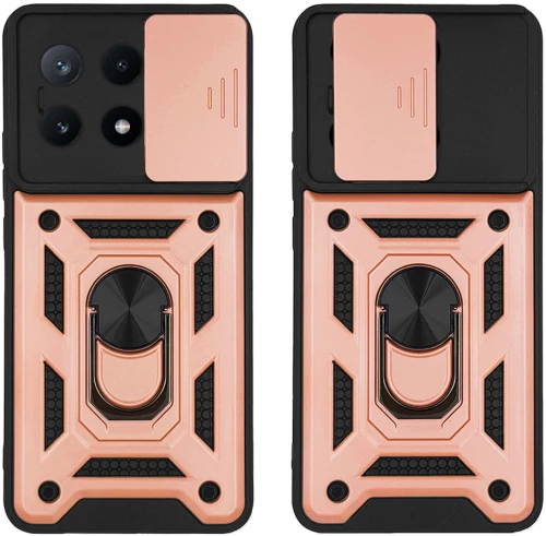 Θήκη Ring Armor CamPro Sonique για Xiaomi Poco X6 Pro 5G Ροζ Χρυσό
