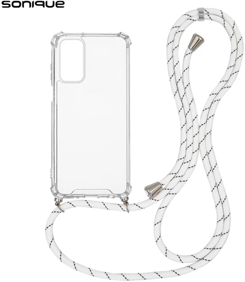 Θήκη Σιλικόνης με Κορδόνι Sonique Armor Clear Samsung Galaxy A25 5G Rainbow Λευκό