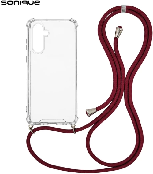 Θήκη Σιλικόνης με Κορδόνι Sonique Armor Clear Samsung Galaxy S24 Plus Μπορντό