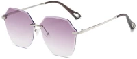 Techsuit - Sunglasses (8195) - for Women, Metal and PC - Silver / Gradient Purple