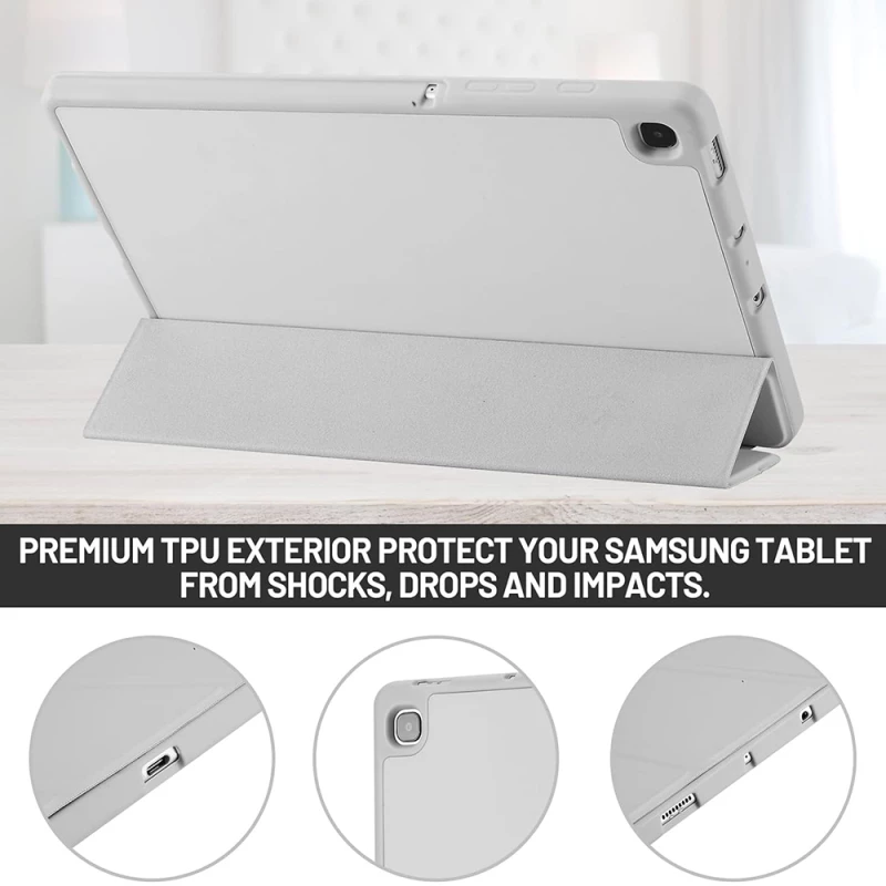 Techsuit - Flex Trifold (with Pencil Holder) - Samsung Galaxy Tab S6 Lite (2020/2022/2024) - Gray