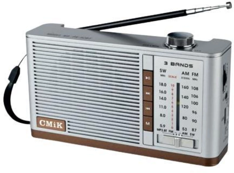 CMiK MK-999BT Φορητό Ραδιόφωνο Επαναφορτιζόμενο με Bluetooth και USB Γκρι