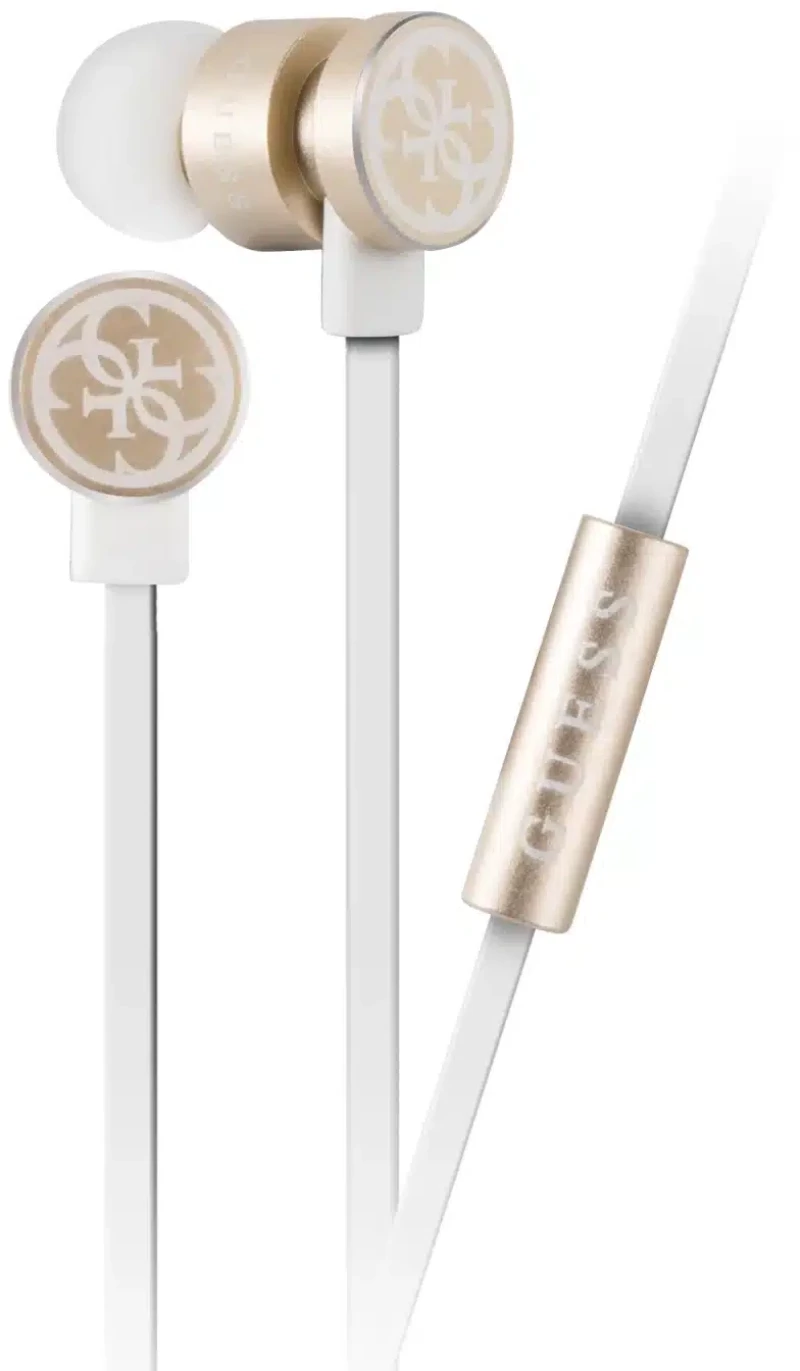 Guess in-ear white gold headphones - noise reduction