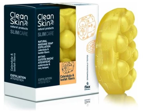 CleanSkin Promo Slim Care Φυτικό Σαπουνί για Μασάζ & Απολέπιση με Καλέντουλα & Ίνες Λούφας, 100gr