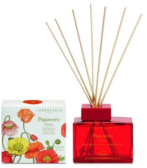 L ERBOLARIO L' Erbolario Papavero Soave Fragranza per Legni Profumati Αρωματικό Χώρου με Ξύλινα Στικς 200ml